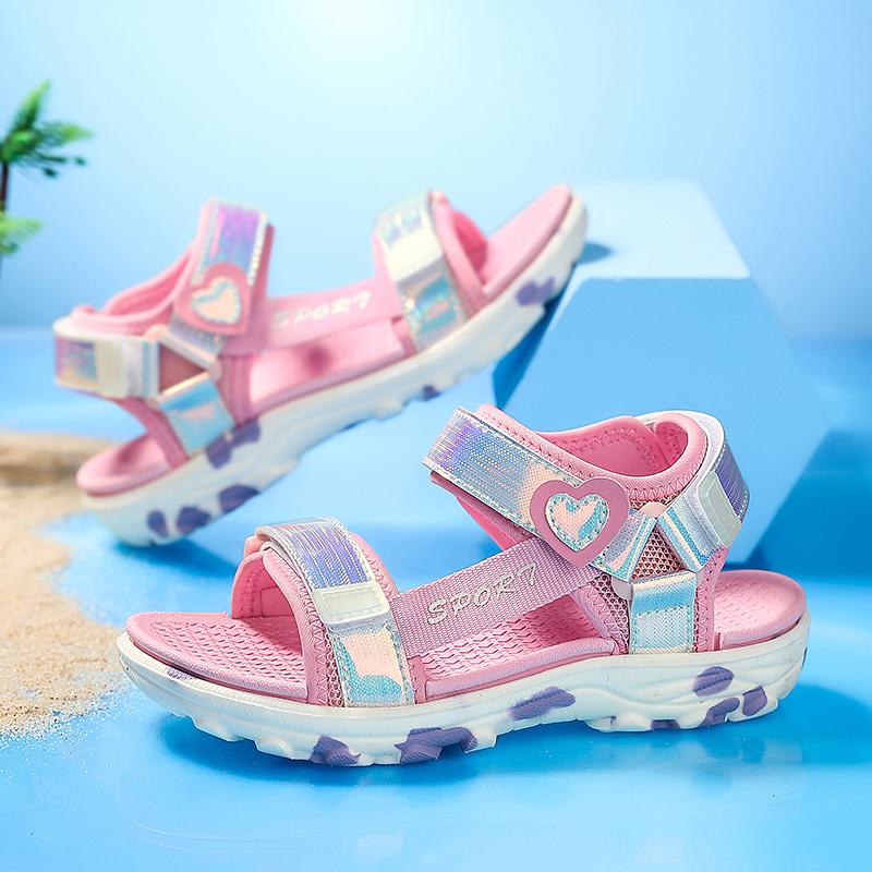 Children's Fashion Colorful Lightweight Outdoor Beach Shoes Casual Girls Sandals Slippers Princess Shoes