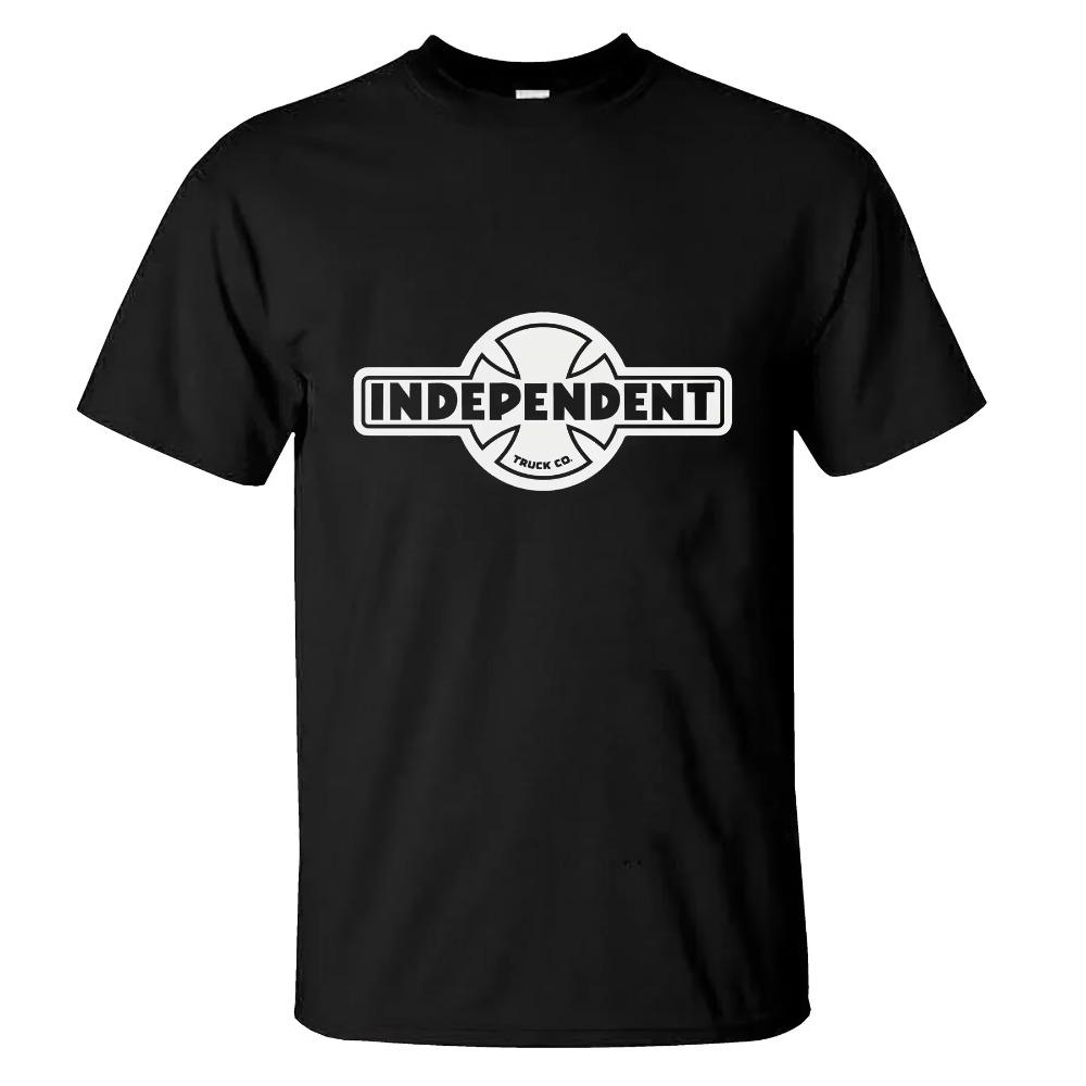 2025 Streetwear Men T-Shirt Casual Independent Skateboards Tees Oversized Sports Tops Breathable Comfortable Cool Unisex Tshirts