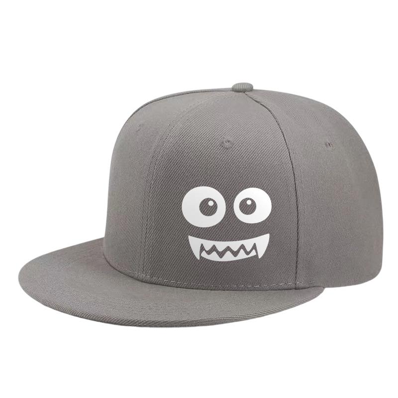

Funny Monster Face Snapback Baseball Cap Cartoon Expression Print Adjustable Casual Hat for Unisex One Size