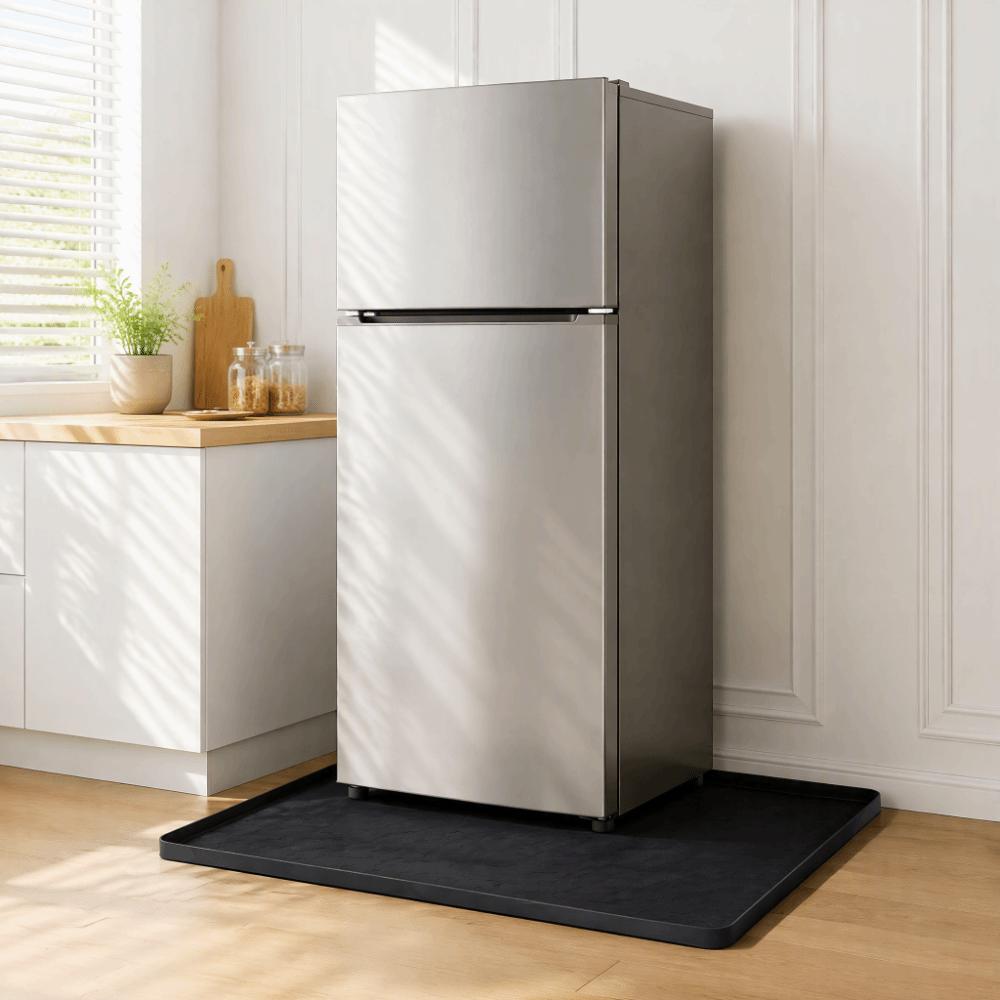 Raised Edges Silicone Fridge Mat Waterproof Floor Protection Tray Under Water Cooler