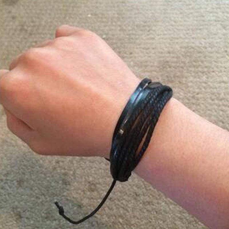 Male Leather Bracelets Bangles for Men Black Brown Braided Rope Fashion Wrist Band Bracelet Men Jewe