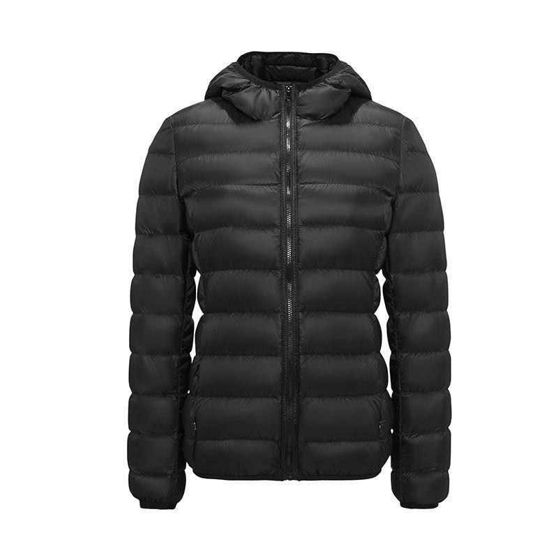 New light down jacket women's hooded short large size light white duck down fashionable white duck down jacket winter