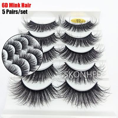 Natural Long Fluffy Multilayers False Eyelashes Eye Lash Extension Crisscross 6D Faux Mink Hair