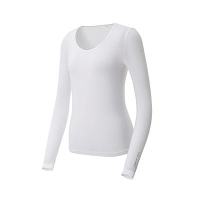 CHALLENGER Women'S Cooling Uv Protection Round Neck Base Layer White