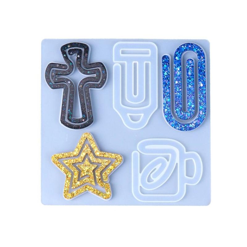 Earrings Silicone Molds Jewelry Making Mold Paper Clip Shape Pendant Moulds Silicone Texture Present for Art Enthusiasts