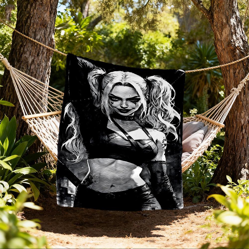 

1pc Harley Quinn Outdoor Blanket - Throw Blanket, Soft , Flannel Blankets, Living Room, Travel, Camping c1209048 80x120cm