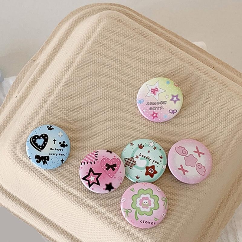 6Pcs Cartoon Metal Badges Decorative Lapel Pins For Kid Adult Backpacks Jacket Coat Hat Clothing Decoration Accessories