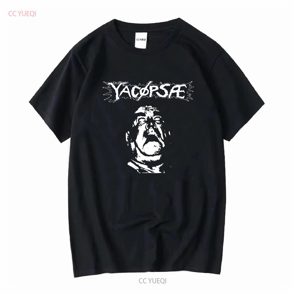 YACOPSAE T Shirt Band Hardcore Anarcho Punk Rock Long or Short Sleeves Vintage Washed Streetwear Casual Breathable