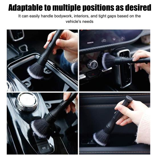 Car Interior Cleaning Brush Soft Nylon Bristle Dust Remover for Air Vents & Crevices Scratch-Free Long Handle Detailing Tool for Dashboard