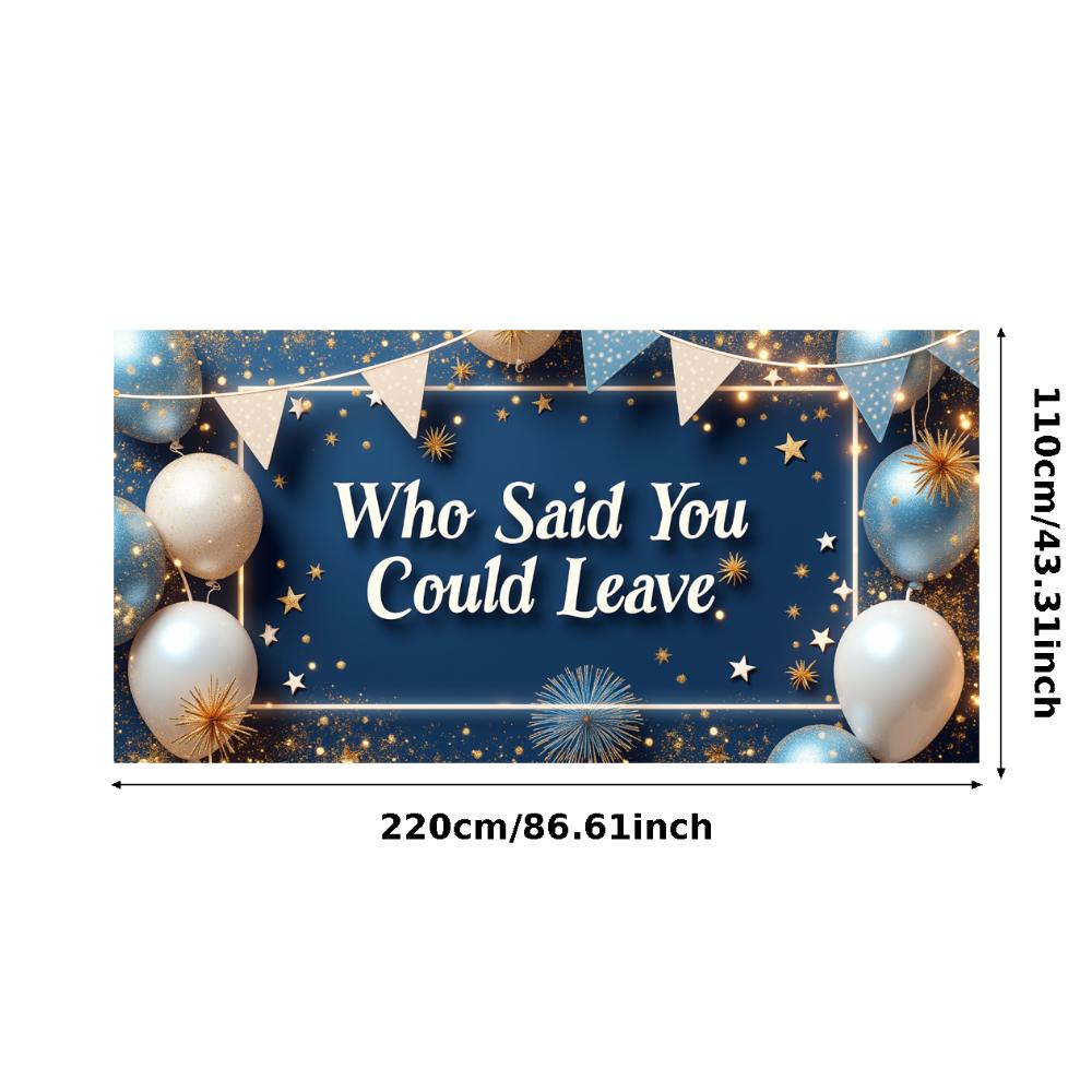 Backdrops Silver Theme Banner Decoration Blue Theme Celebration Banner for Graduation Party Photo Shoot Holiday Celebration