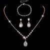 Bright Diamond Zircon Water Drop Necklace Earrings Wedding Jewelry, Shooting Jewelry Set