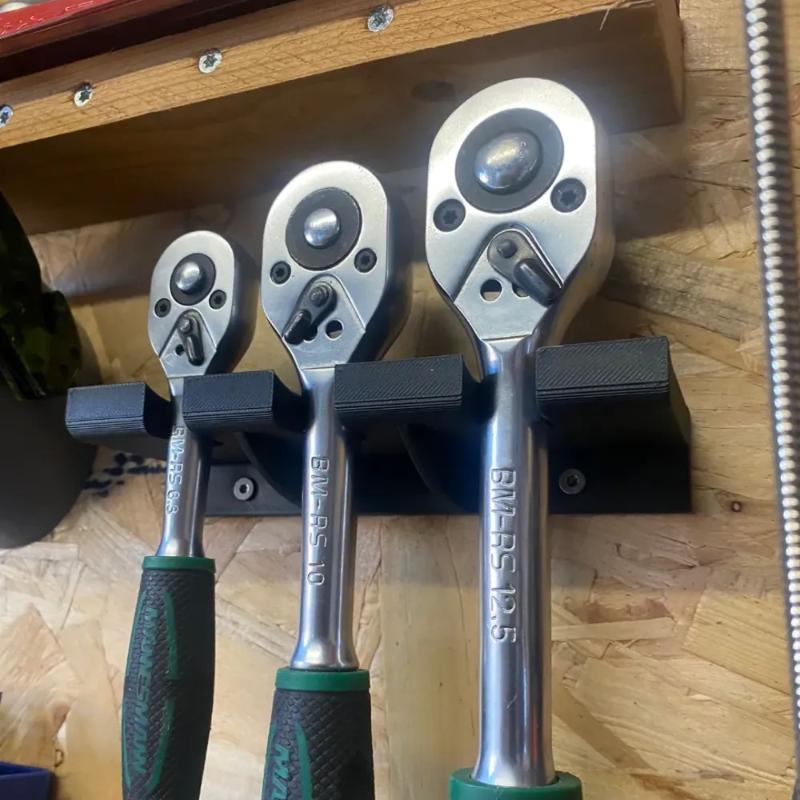 Ratchet Wrench Storage Rack, Ratchet Wrench Tool Organizer / Wall-Mounted Rack / Convenient To Access (Without Screws)