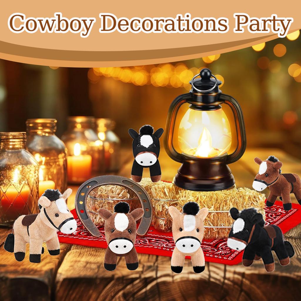 12-120Pcs 4Inch Horse Stuffed Animal Horse Toys Horse Plush Adopt A Horse Party Favor Standing Stuffed Horse Mini Plush Birthday