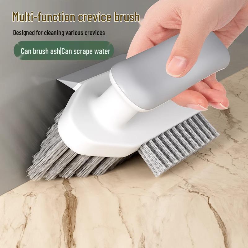 Multi-Purpose Crevice & Corner Brush for Bathroom, Toilet, and Floor with Hard Bristles for Grout Stain Removal