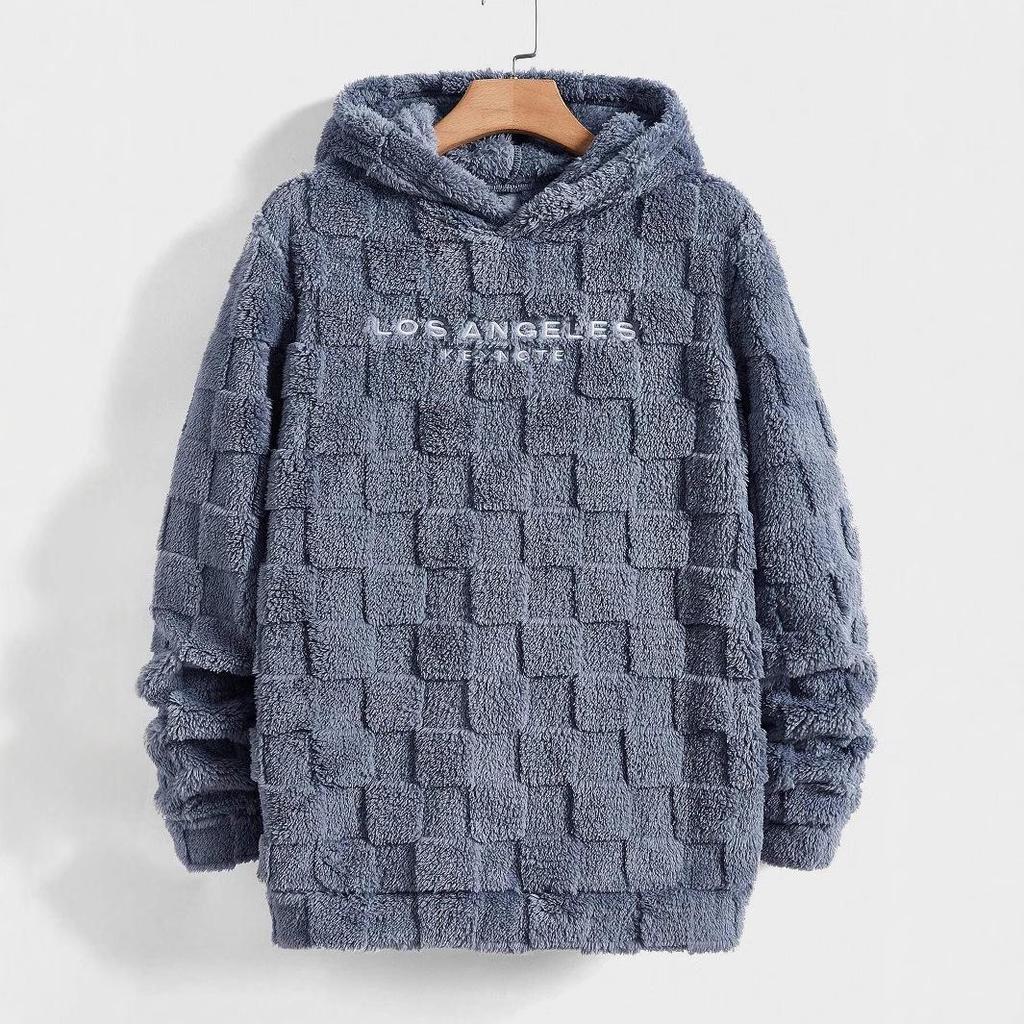 2026 Loose Lambswool Hooded Casual Sports Pullover Jacket