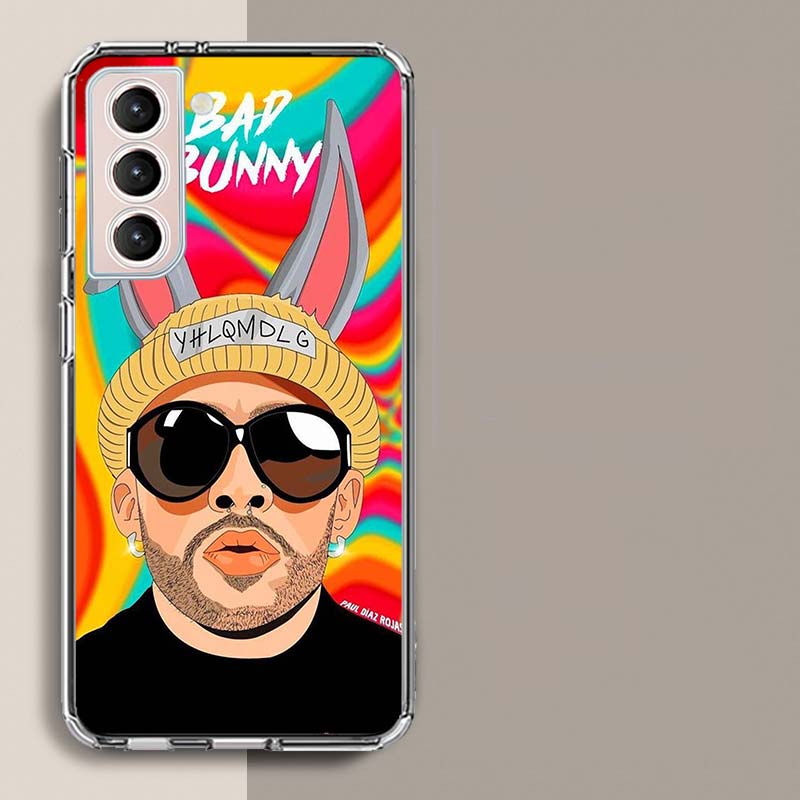 B-Bad B-Bunny Phone Case For Samsung Galaxy S25 Edge S24 S23 FE S21 S20 S10 Plus S22 S26 Ultra Cover Clear Cases TPU Capa Shell