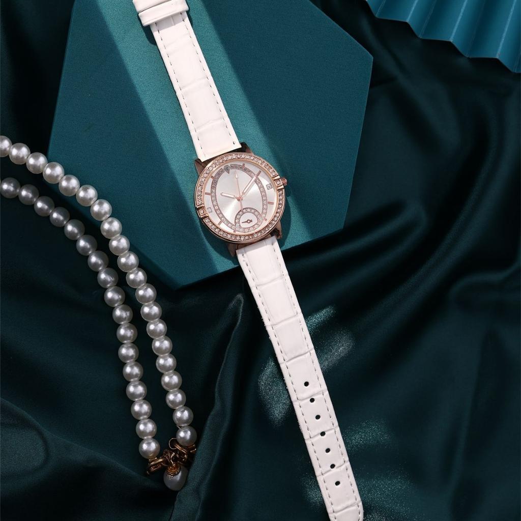 Fashion Light Luxury Leather Multi-Color Non-Waterproof Quartz Women'S Watch