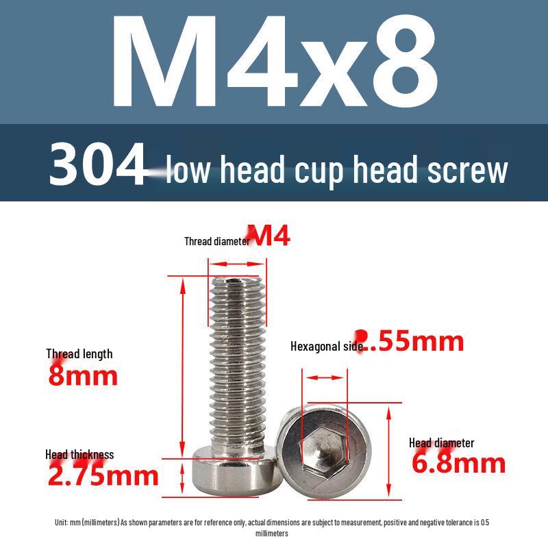 Șuruburi de mașină cu cap jos și soclu hexagonal din oțel inoxidabil 304 M3-M10