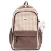 Schoolbag Japanese ins Contrast Color Plaid Backpack Female Youth Campus Junior High School Student School Bag Outdoor Travel Backpack