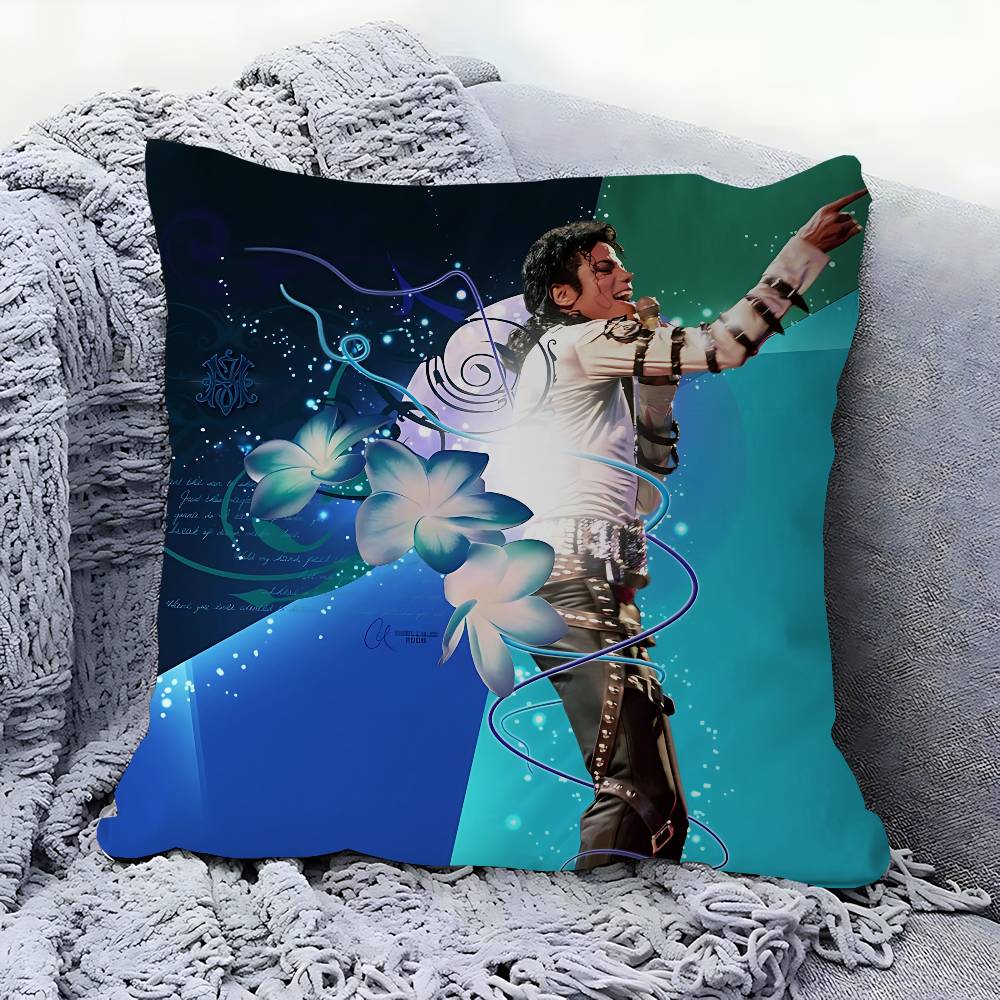 M-Michael Jackson Office Cushion Pillowcase Car Cushion Cover45X45CM Lumbar Pillowcase Sofa Pillowcover