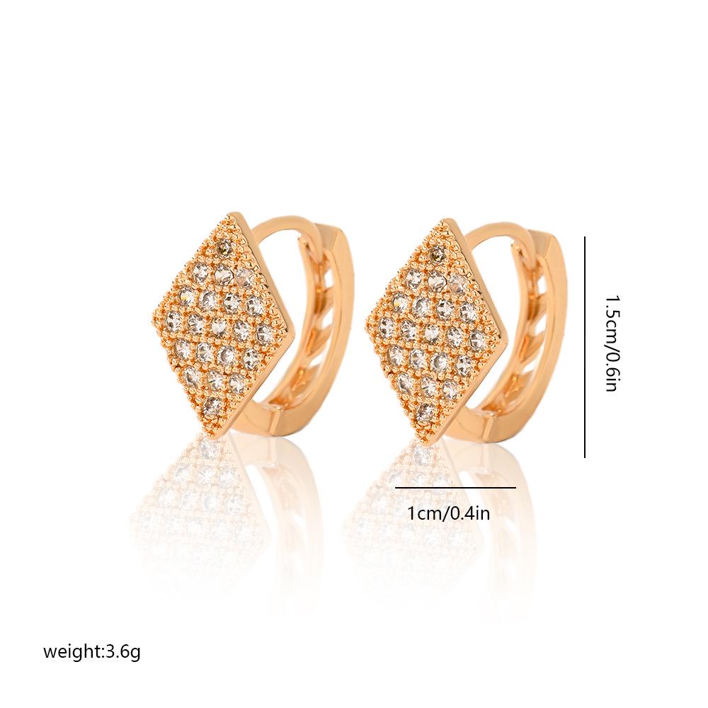 Gold Multi-Style Zircon Hoop Earrings for Women