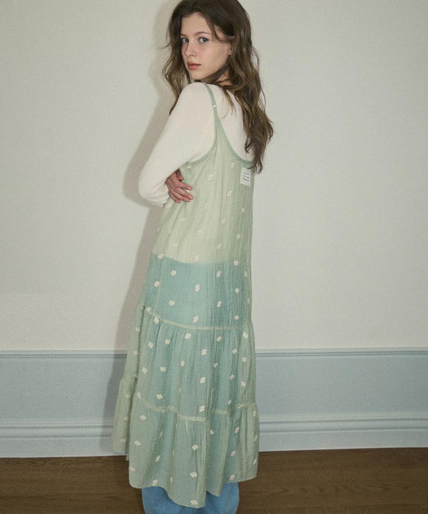 Aueonoseuteljia Flower Lace Layered Dress_Milk Green(Oc25-Ops02)