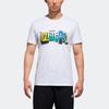 adidas T Shirts Men's White Crew Neck Moderate Straight Fit DX0641