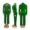 TW575 Fashionable Women's Long Sleeve Zipper Cardigan and Pants Winter Set