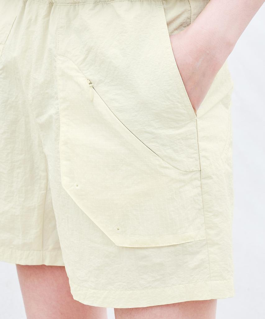 NODE LABS Dev:6 Ripstop Nylon Shorts_Light Yellow