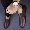 Herresko Casual Ekte Lær Slip-on Komfortable Herre Svarte Flats Herre Kjøresko Stor Størrelse