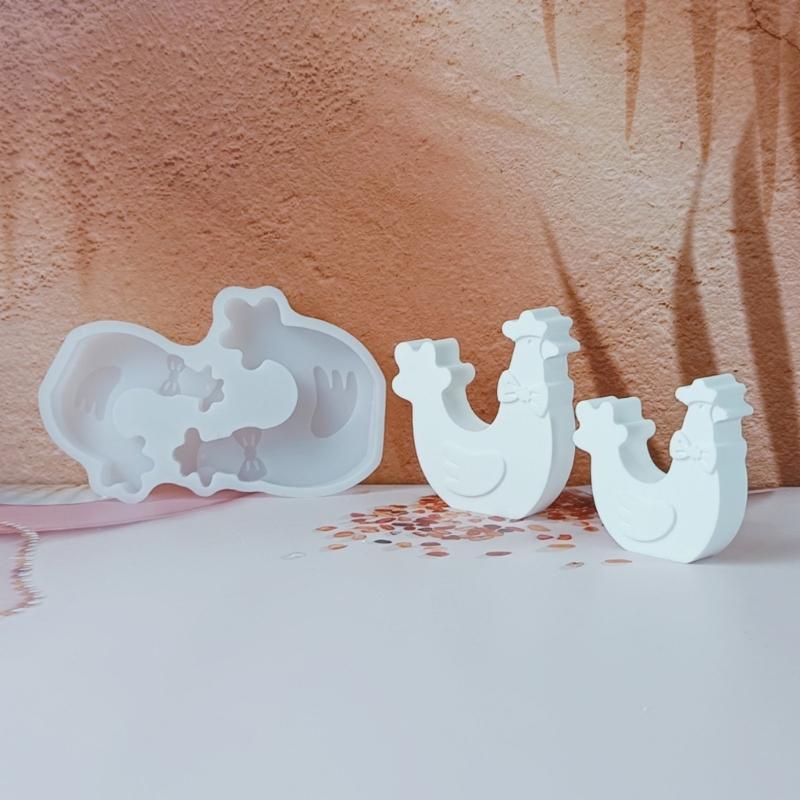 Chicken with Bows Molds Ornament Molds Silicone Mould Candle Molds Soap Molds Casting Molds for Home Decorations