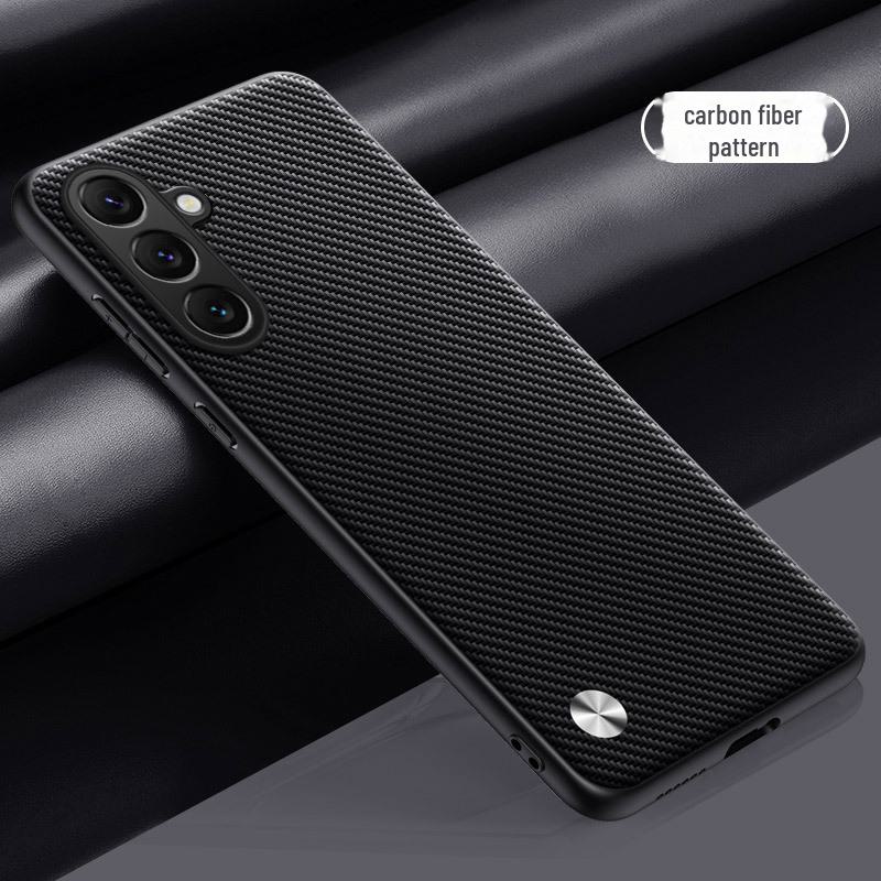 Samsung S24FE Leather Phone Case with Carbon Fiber Protection for S23Ultra/S22/S21Plus