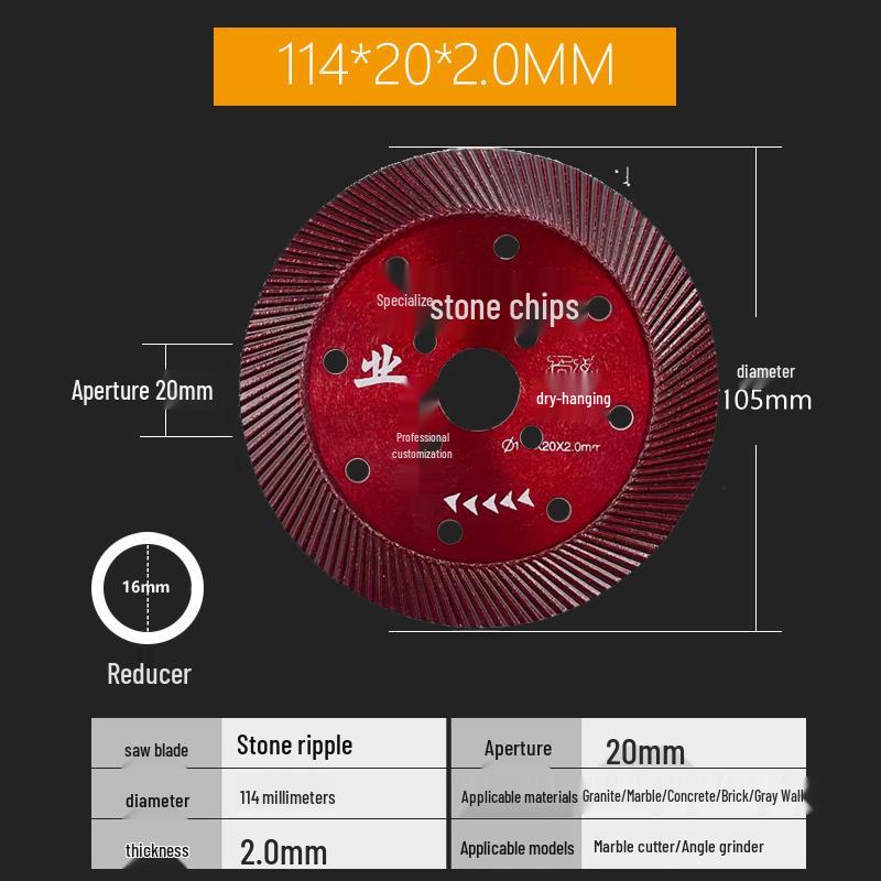 Diamond Grooving Blade: Concrete Cutter for Angle Grinders - Ideal for Dry Cutting Stone, Red Brick, Cement, and for Wall Grooving In Plumbing Work.