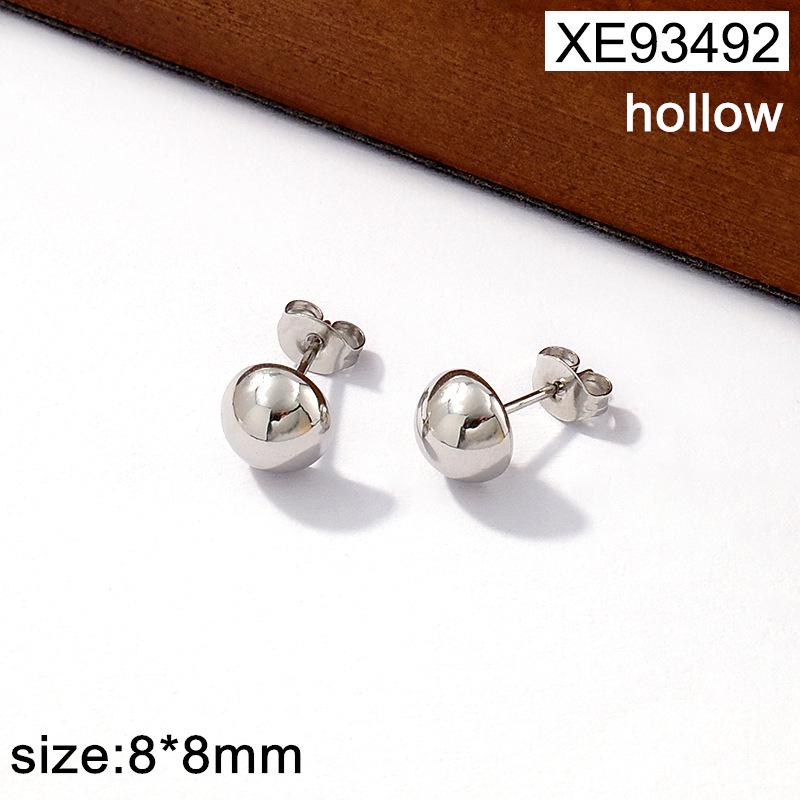 Elegant 18K Gold-Plated Stainless Steel Semi-Circular French Flower Earrings