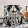 1Pc Cow Cat Siamese Print Flannel Blanket, High Quality Comfortable for All Seasons, Home Decor, Warmth and Comfort, Perfect for Gifts