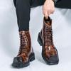 Men's Cross-Border High-Top Leather Boots - Large Size, Autumn/Winter 2025, New Workwear & British Martin Style