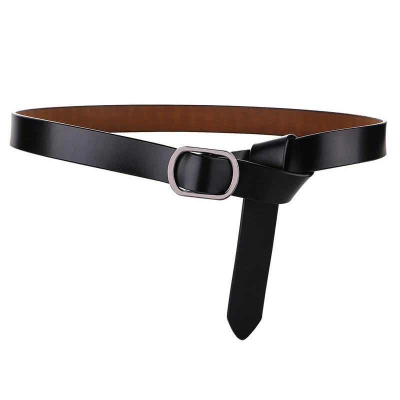 Retro Inspired Leather Belt For Ladies With Metal Clasp And Pure Design Leather