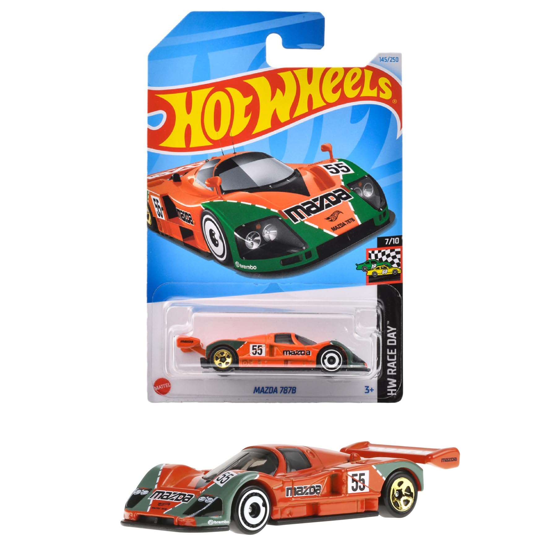 Hot Wheels Mazda 787B Basic Car Toy Mini Vehicle Orange HXR14 Ages 3 and Up