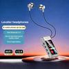 Neckband Clip Bluetooth Earphones IPX4 Sweatproof Clear Call Headset with Digital Display for Daily Commute