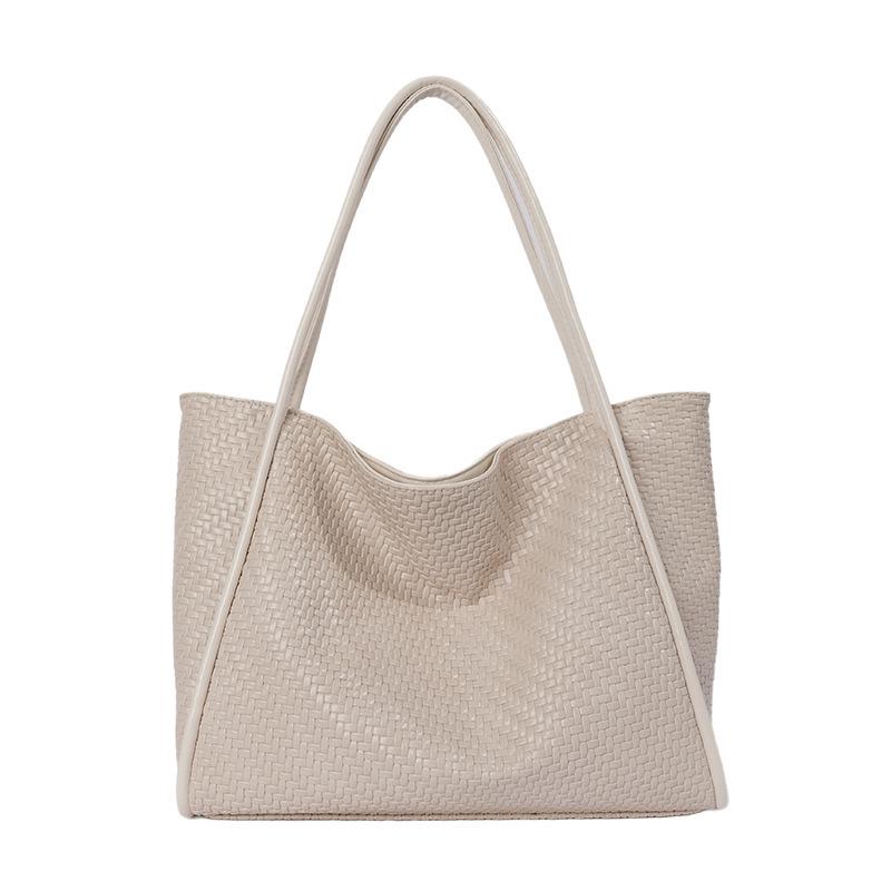 Stylish Autumn 2026 Women's Woven Tote Bag - Large Capacity, Single Shoulder Design