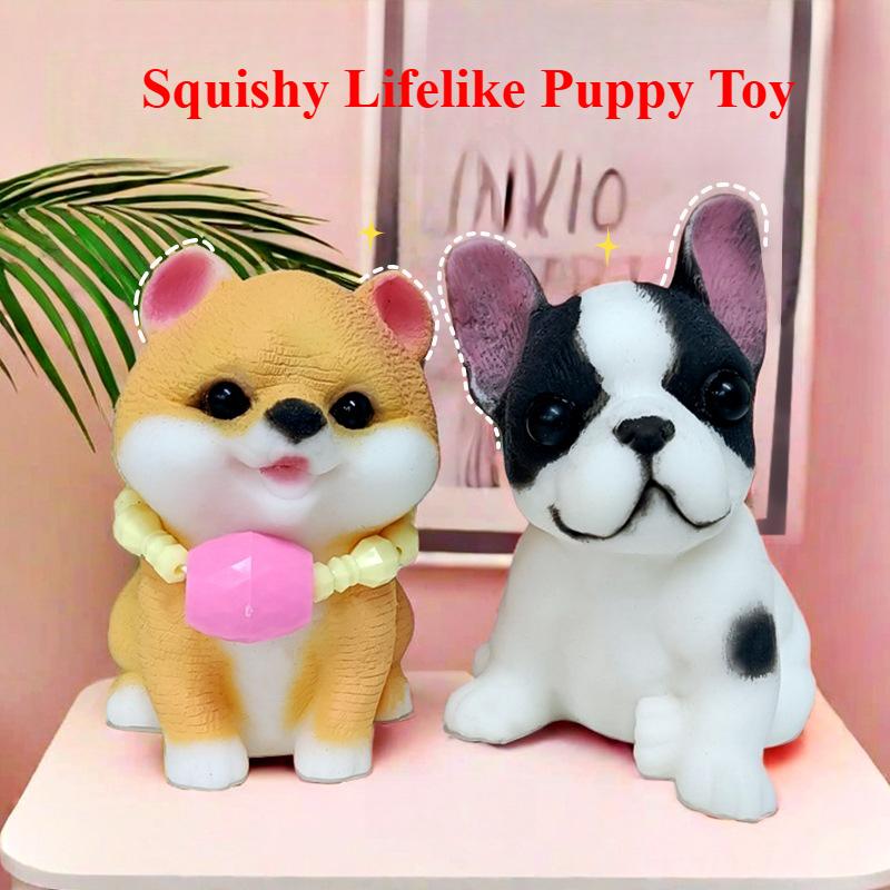 Squeeze Toys Stress Reliever Gift Nontoxic Bouncy Dog Fidget Toy Reusable Rebound Puppy for Kid Sensory Play