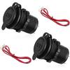 Sun Walker 12V Car Cigarette Lighter Socket, Waterproof Plug Power Outlet Replacement with Wire & Fuse, Female Cigarette Lighter Receptacle for Car