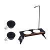 Camping Hund Napf Ständer Mit Lampenhalter Haustier Futter Set tragbar Faltbar Katze und Hund Futterhalter Mit 2 Näpfen für Camping