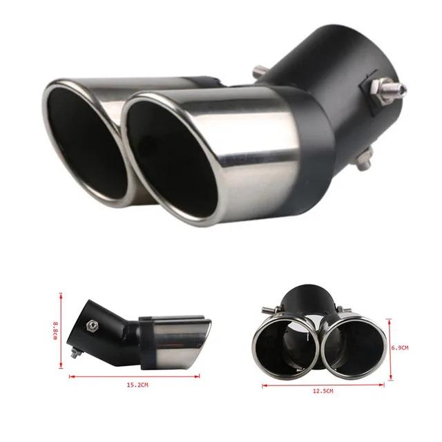 Uniwersalna końcówka tłumika wydechu samochodowego okrągła rura ze stali nierdzewnej chromowana końcówka tłumika wydechu srebrne akcesoria samochodowe tłumik