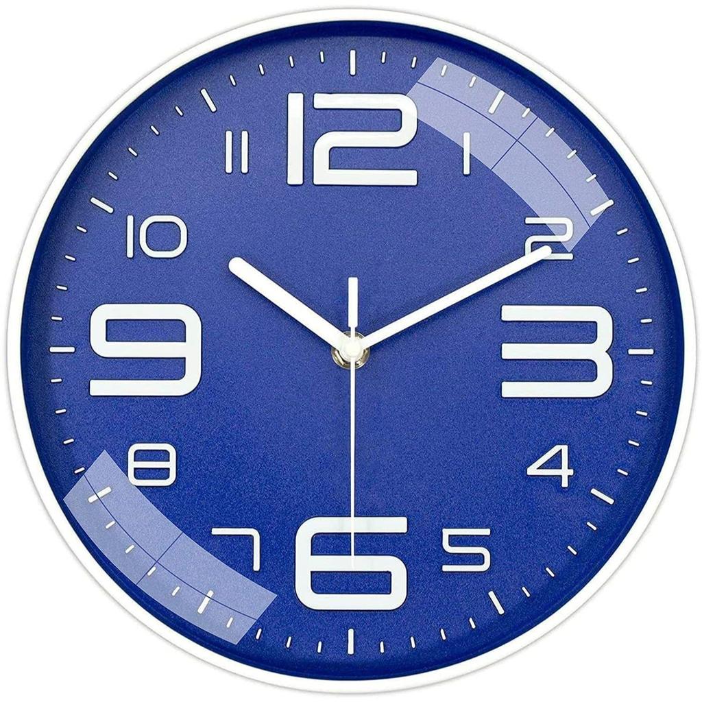 Wall Clock 12" Silent Quartz Decorative Latest Wall Clock Non-Ticking Classic Clock Battery Operated Round Easy to Read