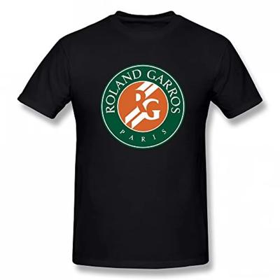Summer Fashion YvonneArt Men's Tennis T-Shirt 1 Round Neck Short Sleeve Breathable Regular Fit Roland Garros Paris Black
