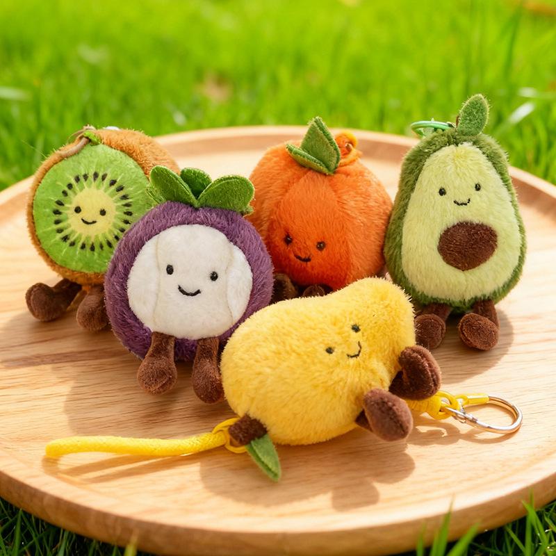 Fruit Plush Toys: Strawberry, Mangosteen, Watermelon, Pear - Tossable Figurines & Wedding Gift Dolls