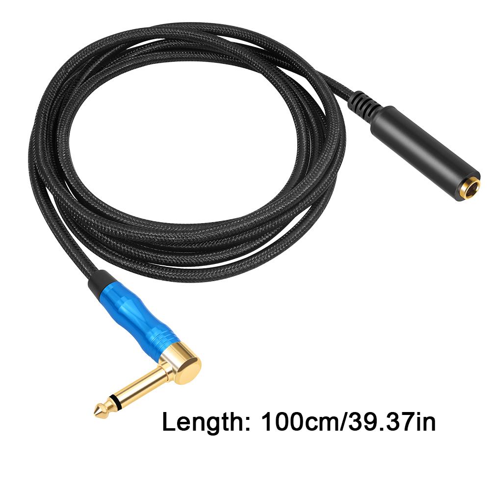 1/4 Inch Right Angle 6.35mm Male To Female Stereo Extension Cable Aluminum Alloy Male To Female Audio Extension Cord for Guitars