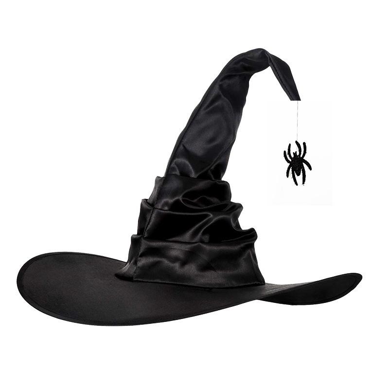 Halloween Pleated Witch Hat Wizard Wizardry Cosplay Prop Black Party Masquerade Headwear