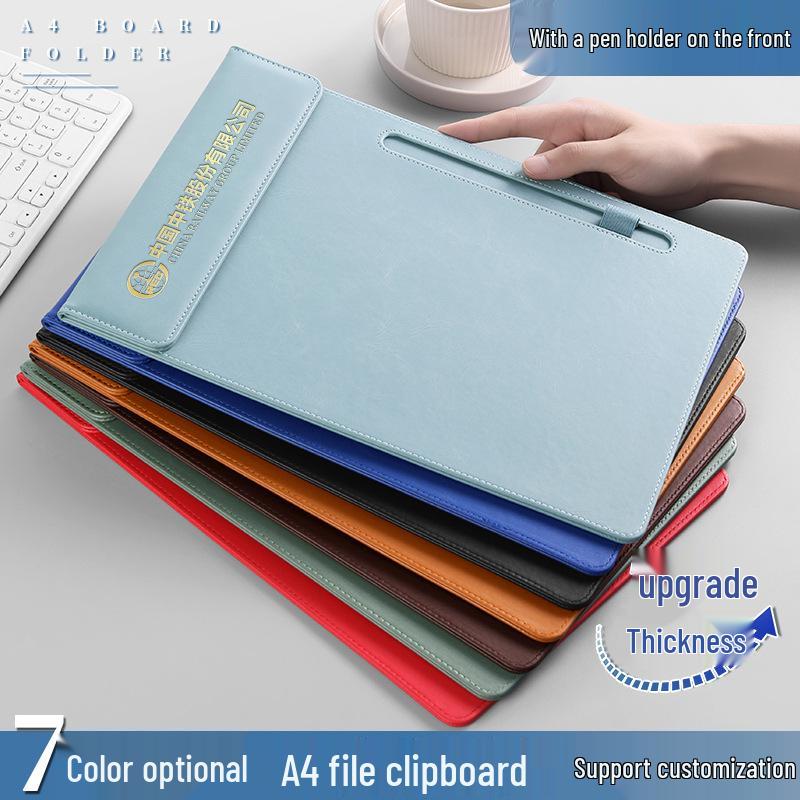 A4 Leather Meeting Clipboard Pad for Business Documents and Hotel Memos